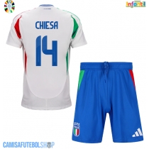 Camisa de time de futebol Itália Federico Chiesa #14 Replicas 2º Equipamento Infantil Europeu 2024 Manga Curta (+ Calças curtas)